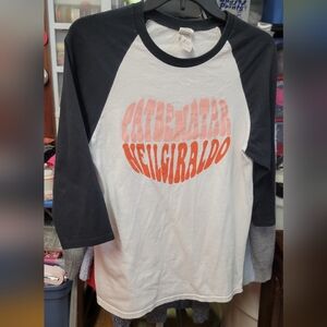 Pat Benatar Neil Giraldo Concert Tee Black White Raglan Shirt Small